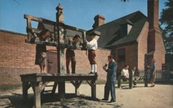 Public Gaol, Williamsburg - Pillory, Stocks & Whipping Post Postcard