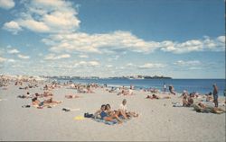 Hampton Beach, New Hampshire - Sunbathers on Golden Sands Postcard