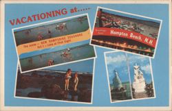 VACATIONING at Hampton Beach, NH Seashore Scenes Postcard