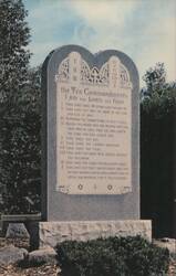 Cathedral of the Pines Ten Commandments Monolith Postcard