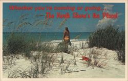 North Shore's the Place! Massachusetts Beach Scene Postcard