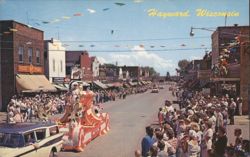 Musky Festival Parade, Hayward, Wisconsin Postcard