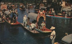 Xochimilco Floating Gardens, Flower-Decked Boats Postcard