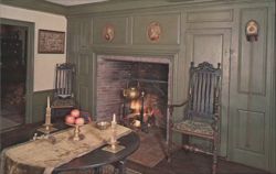 Prentis House Parlor Fireplace, Shelburne Museum Postcard