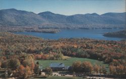 Mountain Top Inn, Lake, Green Mountains, Autumn Foliage Postcard