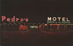 Pedro's Motel South of the Border Neon Signs Postcard