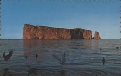 Sunset on the famous Rock, Percé, Québec Postcard
