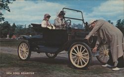1914 Ford Roadster with People Postcard