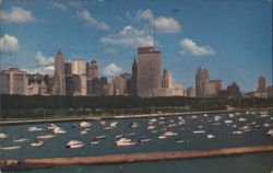Chicago Lakefront, Skyline, Yacht Harbor Postcard