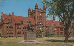 Millikin University, Lincoln Statue - Decatur, Illinois Postcard