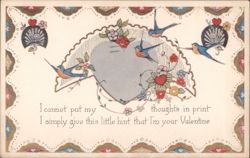 Birds, Flowers, Heart, I'm your Valentine Postcard