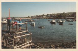 Pigeon Cove with Lobster Boats, Pots, and Buoys Postcard