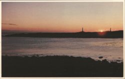 Sunrise Over Twin Lights Loblolly Cove Postcard