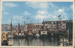 Fishing boats during Fishermen's Fiesta Postcard