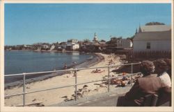 Front Beach, Rockport, MA with First Congregational Church Postcard
