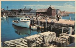 Motif Number One & Bearskin Neck from T Wharf, Rockport, MA Postcard