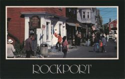 Rockport Bearskin Neck Street Scene Postcard