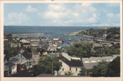 Rockport, MA - Motif No. 1 & Bearskin Neck Birds Eye View Postcard