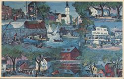 Rockport Montage - Bearskin Neck, Dock Square, Old Church Postcard