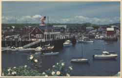 Sandy Bay Yacht Club, Rockport, MA Harbor View Postcard
