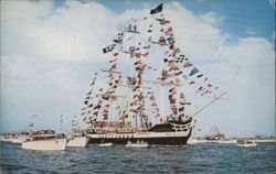 Pirate Ship During Gasparilla Invasion, Tampa, FL Postcard