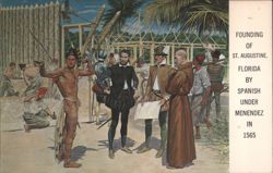 Founding of St. Augustine, Florida by Spanish in 1565 Postcard