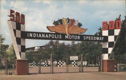 500 Indianapolis Motor Speedway Main Gate Postcard