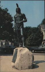 Statue of Massasoit, Protector of the Pilgrims, Plymouth, MA Postcard