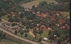Aerial of Old Salem, Winston-Salem, NC Postcard