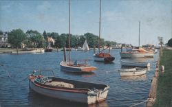 Picturesque Canal, Brightwaters Long Island - Mariner's Paradise Postcard