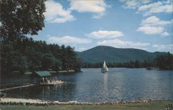 Algonquin Bay on Lake George, New York with Pilot Knob Mountain Postcard