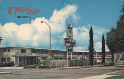 Travelodge Ontario CA, Euclid Avenue, Motor Speedway, Airport Postcard
