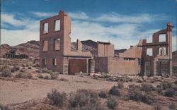 Rhyolite Ghost Town, John S. Cooke Bank Ruins Postcard