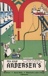 Pea Soup Andersen's Hap-Pea and Pea-Wee Chefs Postcard