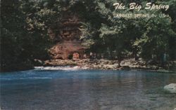 The Big Spring, Largest Spring in USA, Van Buren Postcard