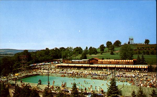 Outdoor Pool And Cabanas Grossinger New York