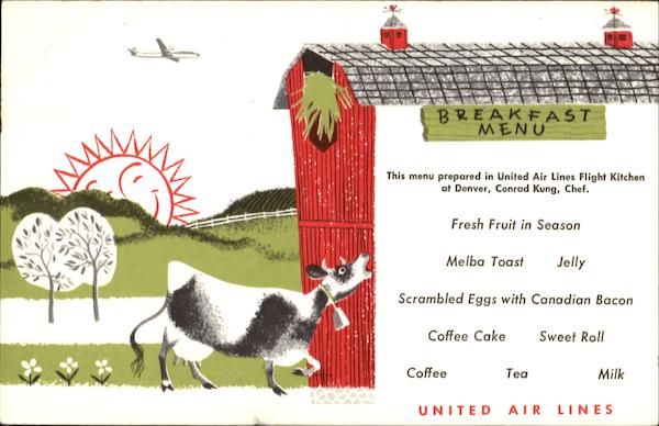 United Breakfast Menu Aircraft