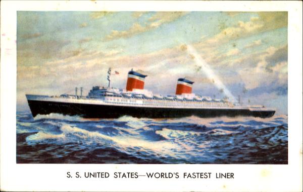 S. S. United States World's Fastest Liner Boats, Ships