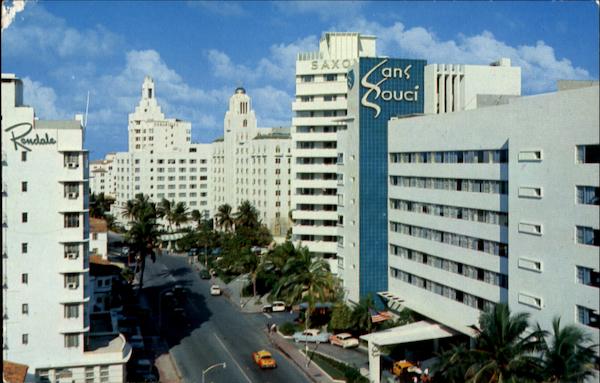 Looking North From The Hotel Sans Souci Miami Beach Florida