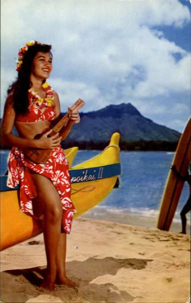 Hula Maid At Waikiki Hawaii