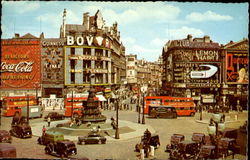 Piccadilly Circus Coca Cola London, England Postcard Postcard