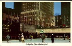 Rockefeller Plaza Skating Rink Postcard