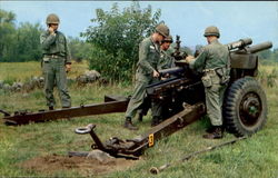 Howitzer Crew In Action Postcard