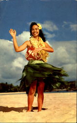 Lovely Hawaiian Hula Maiden Postcard