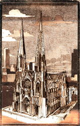 St. Patrick's Cathedral Metalic Postcard