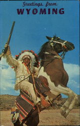 Indian And His Horse Postcard