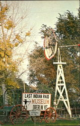 Windmill, Indian Raid Museum Oberlin, KS Postcard Postcard