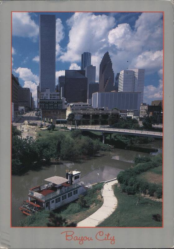 Houston Skyline, Buffalo Bayou, Riverboat, Bayou City Texas
