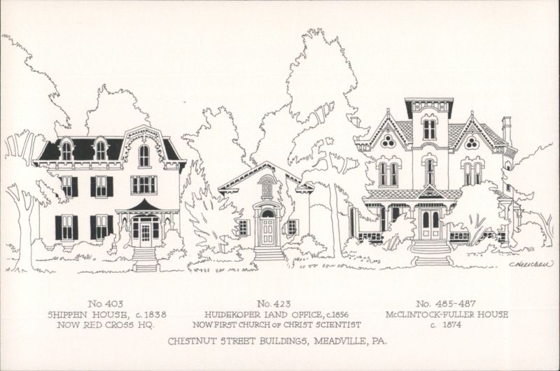 Chestnut Street Buildings: Shippen, Hudekoper, McClintock-Fuller Houses Meadville Pennsylvania
