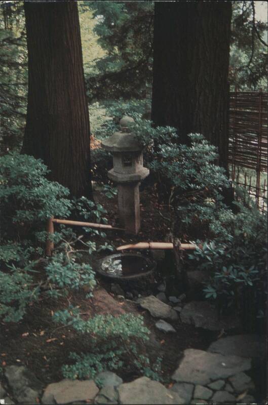 Japanese Garden, Bamboo Sozu, Stone Lantern, Portland, OR Oregon